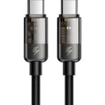 Mcdodo CA-2840 1.2 mt 100W Siyah Type-C to Type-C LED Işıklı Power Off Hızlı Data Şarj Kablosu