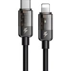 Mcdodo CA-3160 Siyah 36W 1.2 mt Type-C to Lightning Led Göstergeli Şarj ve Data Kablosu