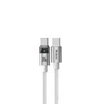 Mcdodo Ca-5582 100W Type-C To Type-C Şeffaf Led Işıklı Şarj Kablosu 1.2M Beyaz
