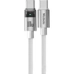 Mcdodo CA-5582 Type-C to Type-C Şarj Işığı Beyaz 100W Şeffaf Kablo