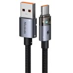 MCDODO CA-6890 USB-A TO TYPE-C Şeffaf Kablo Şarj Işıklı 1.2M Siyah Kablo