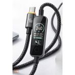 Mcdodo CabVision 240W Usb -C To Usb-C TFT Ekranlı Dokunmatik Mod 1.2 Metre Siyah Örgü Şarj Ve Data Kablosu