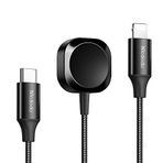 Mcdodo CH-2980 15W 1.5 mt Siyah 2in 1 Manyetik Apple Watch Type-C to Lightning Kablosuz Şarj Cihazı