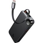Mcdodo MC-3870 10000MAH 30W A+C Dijital Göstergeli Powerbank (Dahili Usb-C Geri Çekilebilir Kablo) - Siyah