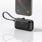 Mcdodo MC-7800 5000MAH 22.5W Dahili Kablo ve Lightning Konnektörlü Mini Powerbank - Siyah - Siyah