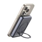 Mcdodo MC-8371 10000MAH - 20W Dahili 360° Halka Standlı Metal Ultra Ince Manyetik Powerbank - Siyah