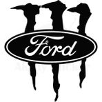 Mcem Store Ford Için Uyumlu Aksesuar Pençe Monster Oto Sticker Siyah 20*17 cm - Standart
