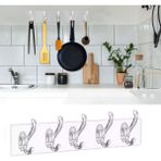 Mcg® 5'li Güçlü Yapışkanlı Şeffaf Duvar Askısı Banyo Mutfak Düzenleyici Pratik Askılık