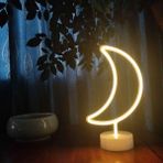 Mcg® Dekoratif Pilli Ay Tasarımlı 3D Neon LED Masa ve Gece Lambası