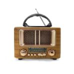 MCG Küçük Mini Boy Retro Ahşap Tasarım Bluetooth Hoparlörlü Radyo - FM/AM Destekli, Şarjlı ve Taşınabilir Radyo NS-8108