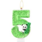 mciskin Panda Numarası Doğum Günü Mumları, Yeşil Numara 5 Mum Kek için, Kız Erkek 5. Doğum Günü Mumları, Panda Temalı Doğum Günü Pastası Dekoru, Sevimli Panda Mum Kek Süsü Kız Erkek Doğum Günü Partisi