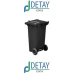 MCK Plus Detay Siyah Plastik Çöp Konteyneri 120 Litre Konteyner - A Isıya Karşı Dayanıklı Malzeme - Siyah