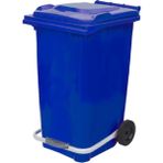 MCK Plus Mavi Plastik Metal Pedallı Çöp Konteyneri 240 Litre Konteyner - Isıya Dayanıklı Malzeme -