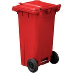 MCK Plus Mck Kırmızı Plastik Çöp Konteyneri 120 Litre Konteyner - A+ Isıya Karşı Dayanıklı Malzeme - Kırmızı