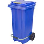 MCK Plus Plastik Metal Pedallı Çöp Konteyneri 120 lt Konteyner - Isıya Dayanıklı Malzeme - Mavi