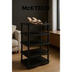 MCKTECH Siyah 5 Katlı Plastik Ayakkabılık Ayakkabı Rafı