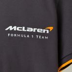Mclaren Formula 1 Takımı Polo Yaka Tişört – Erkek – %100 Organik Pamuk - Gri - Turuncu - XS