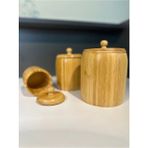 MCM Group 1 Adet Bambu Ahşap Kavanoz - Saklama Kabı- Baharatlık (11 x 8 Cm)