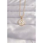 MCM Group 316L Çelik Gold Renk Beyaz Mineli Karışık Figürlü Tarot Kolye - Lisinya