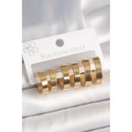 MCM Group 316L Çelik Gold Renk Halka Model Kadın Küpe Seti - Lisinya