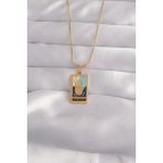 MCM Group 316L Çelik Gold Renk Karışık Mineli El Figür Tarot Kolye - Lisinya