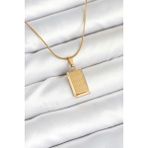 MCM Group 316L Çelik Gold Renk Külçe Altın Model Kolye - Lisinya