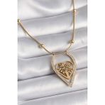 MCM Group 316L Çelik Gold Renk Zirkon Taşlı Detaylı Kalp Fidan Model Kadın Kolye - Lisinya
