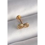 MCM Group 316L Çelik Gold Renk Zirkon Taşlı Sonsuzluk Tragus Piercing