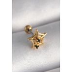 MCM Group 316L Çelik Gold Siyah Zirkon Taş Detay Örümcek Ağ Tragus Piercing