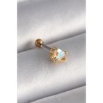 MCM Group 316L Çelik Gold Zirkon Taşlı Kalp Tragus Piercing