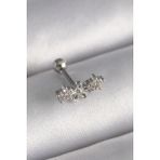 MCM Group 316L Çelik Gümüş Renk Zirkon Taşlı Çiçek Tragus Piercing