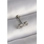 MCM Group 316L Çelik Gümüş Renk Zirkon Taşlı Sonsuzluk Tragus Piercing