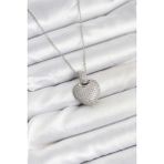 MCM Group 316L Çelik Zincir Gümüş Renk Zirkon Taşlı Kalpli Kadın Kolye - Lisinya