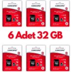 MCM Group 6 Adet Ultrahız 32GB Micro Sd Hafıza Kartı: Yüksek Performans ve Geniş Depolama Kapasitesi ( Lisinya )