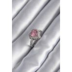 MCM Group Gümüş Renk Pembe Zirkon Taşlı Charm Kalp Model Kadın Yüzük - Lisinya