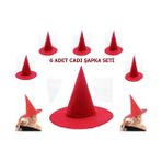 MCM Group Kırmızı Keçe Cadı Şapkası Yetişkin-Çocuk Uyumlu