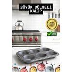 MCM Group Mini Çocuklar Için Cupcake Fırın Kalıbı 6 Büyük Bölmeli Muffin Kek Kalıbı