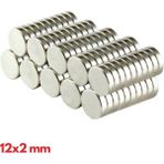 MCM Group N35 12X2 mm Neodyum Mıknatıs 50 Adet, Yuvarlak, Nikel Kaplamalı Kaliteli ve Dayanıklı Ürün ( Lisinya )