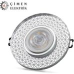 MCM Group Noas YL65 1767 Iris LED Çerçeveli 4000K Yuvarlak Kristal Cam Spot Kasa - Priz ve Anahtar Için Uyumlu Çerçeve