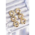 MCM Group Pirinç Gold Renk Oval Ayna Model Sallantılı Küpe - Lisinya