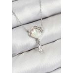 MCM Group Pirinç Zirkon Taşlı Istiridye Model Gümüş Renk Kadın Kolye - Lisinya