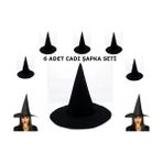 MCM Group Siyah Cadı Şapkası Keçe Yetişkin Boy 6 Adet
