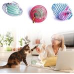MCM Group Yaylı Metal Fareli Kafes Kedi Oyun Topu Sıçrayan Spiral Kedi Topu