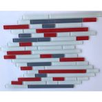 Mcm Mutfak Tezgah Arası Kristal Cam Mozaik Mcm 61SM1902C 15X48-98-198 - Kırmızı