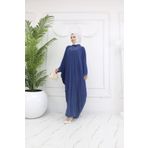 MÇmoda Kadın Yakalı Düğmeli Uzun Ferace Tesettür Elbise