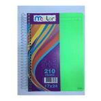 Mcolor Spiralli Ayracli Seperatorlu Defter Plastik Kapak 17X24cm 210Yp. 5 Kareli+2 Cizgili