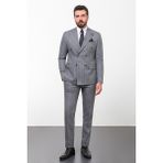 MCR Çizgili Gri Slim Fit Kruvaze Erkek Takım Elbise - 46 - 6 Drop