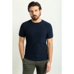 MCR Çizgili Lacivert Renk Slim Fit Bisiklet Yaka Erkek T-Shirt