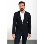 MCR Çizgili Lacivert Slim Fit Mono Yaka Erkek Ceket Slim Fit Viskon Cepli Tasarım - 50