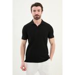 Mcr Çizgili Slim Fit Apaç Yaka Erkek T-Shirt Siyah - 36847.25Y
